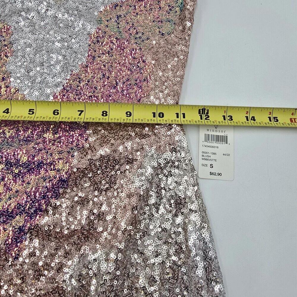 Windsor‎ Party Sequence S Spaghetti Straps Y2K Bodycon Flashy Dress NWT - Picture 5 of 13